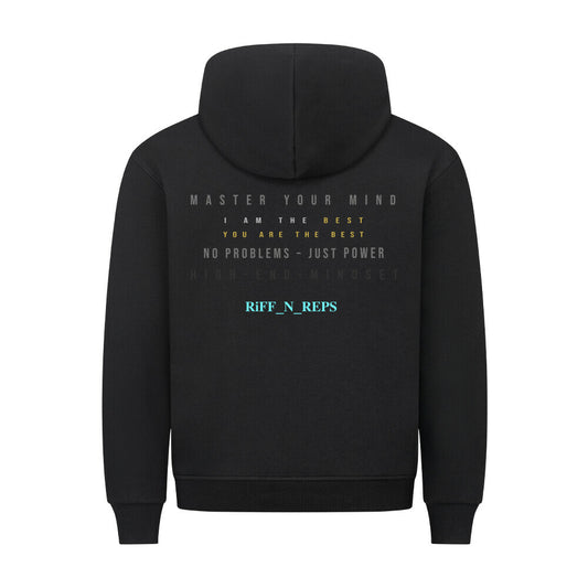 Back print of RiFF_N_REPS Source Code Hoodie, industrial gym aesthetic, premium streetwear.