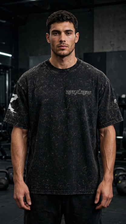 RIFF_N_REPS // FORGED IN VOLUME – ACID WASHED TEE