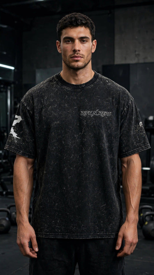 RIFF_N_REPS // FORGED IN VOLUME – ACID WASHED TEE
