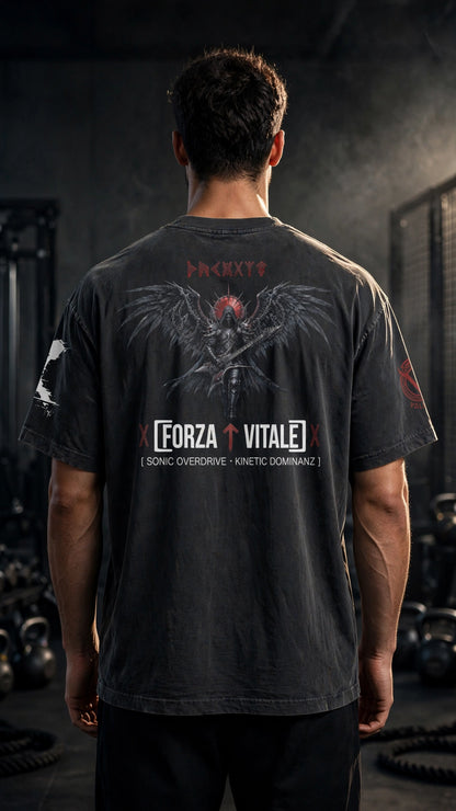 RIFF_N_REPS | "FORZA VITALE" Heavyweight Oversized Tee (Acid Wash)