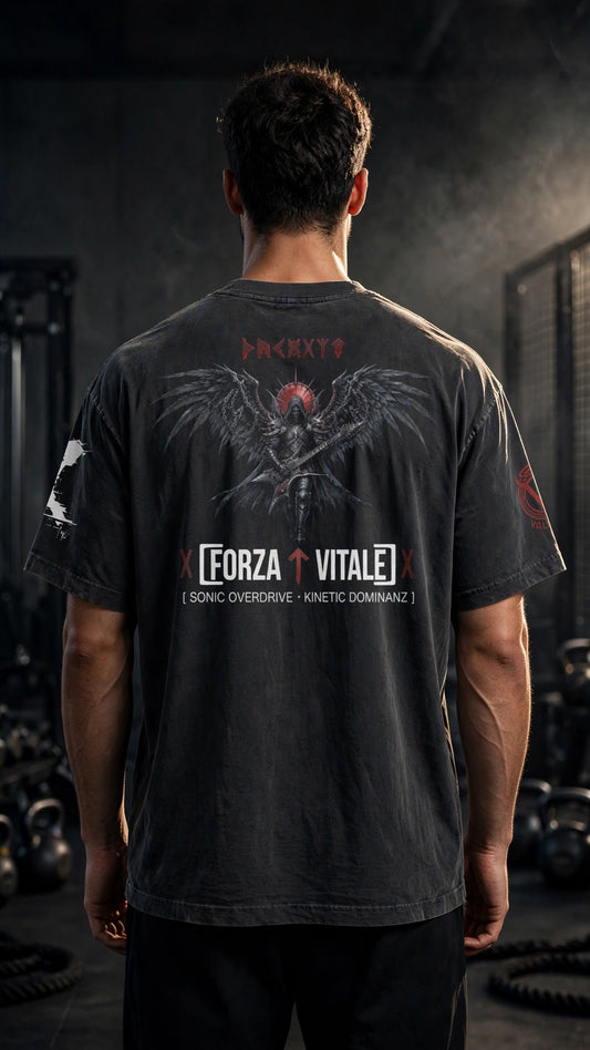 RIFF_N_REPS | "FORZA VITALE" Heavyweight Oversized Tee (Acid Wash)
