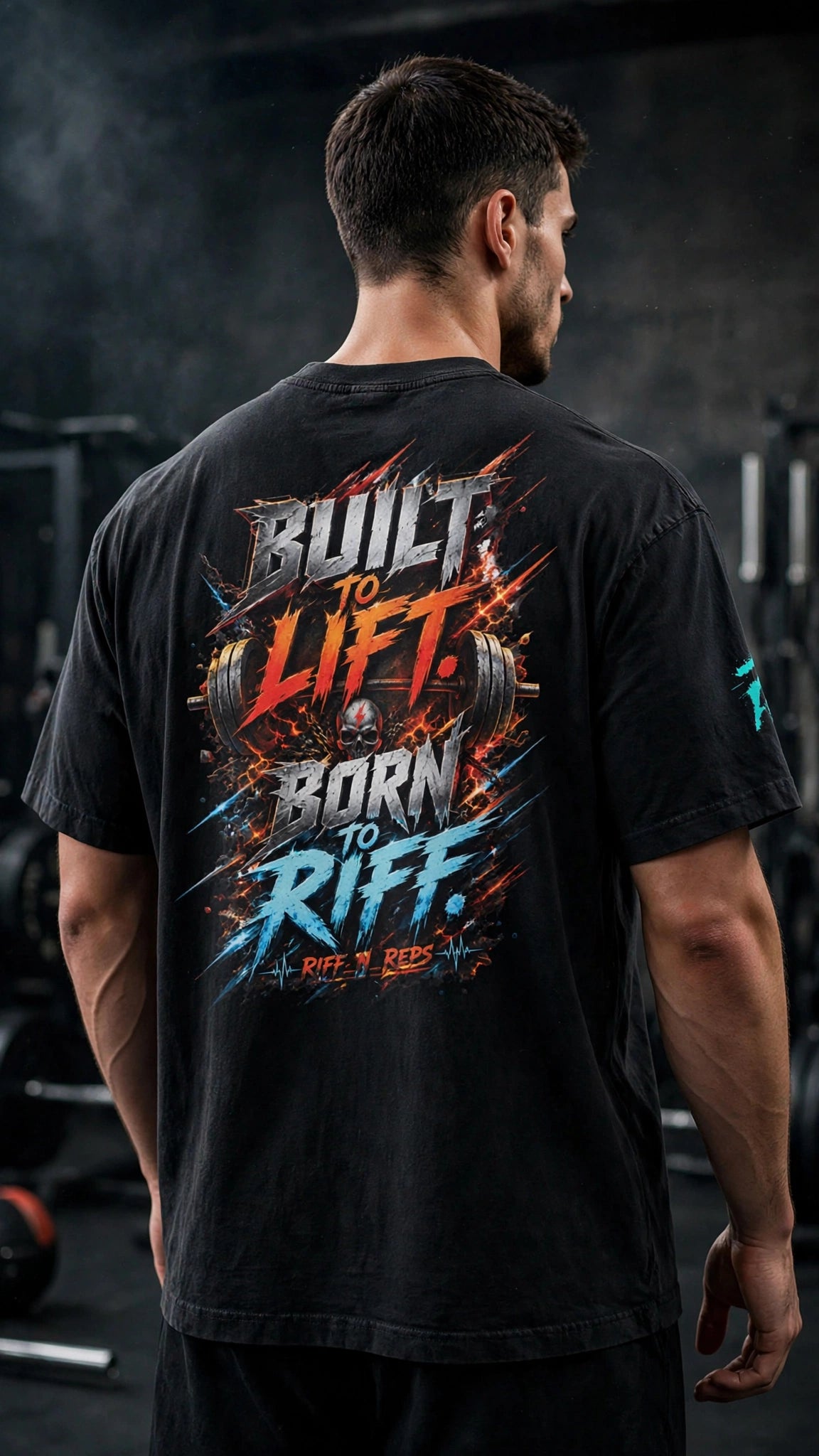 BUILT TO LIFT - BORN TO RIFF — Heavyweight Oversized Tee